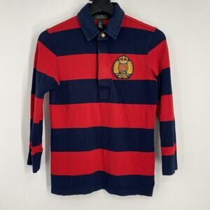 Lauren Ralph Lauren Striped Emboridered Patch Top Size Small Grunge Y2K 1013